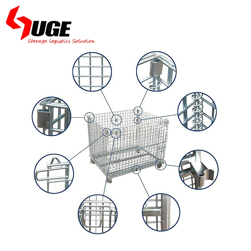 Collapsible Wire Mesh Pallet Box Cage Galvanised